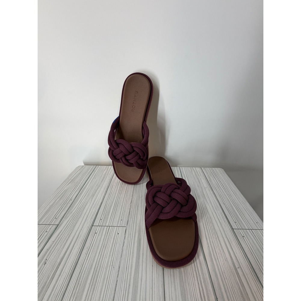 Rothys The Summer Sandal Plum Maroon Braided Knit Slide Slip On Women 9.5 NWOT